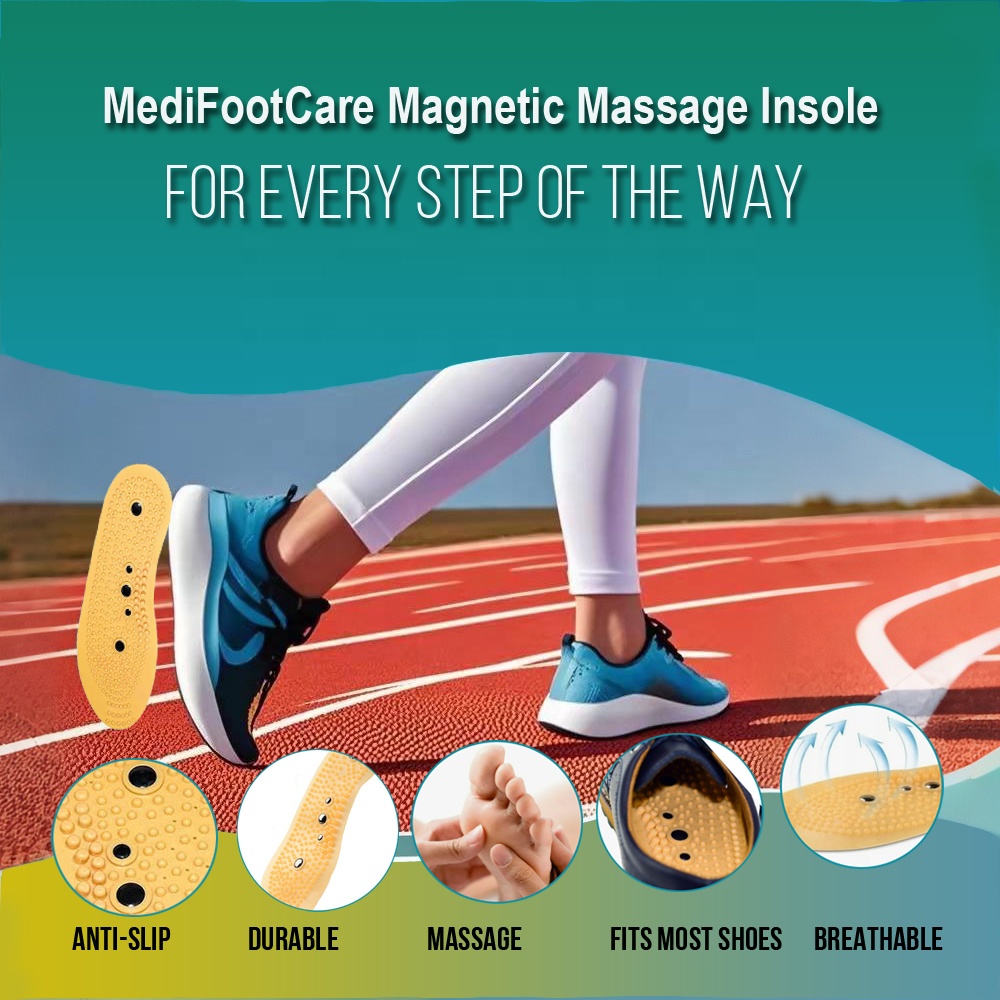 Semelles Magnétiques Bodytecni Pro 2025 - Acupression Japonaise - Soutien Voûte Plantaire - Confort Respirant (Taille 44-47) - 2
