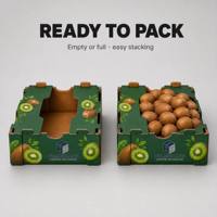 Boîte d'emballage en carton ondulé robuste et imperméable, imprimée sur mesure, avec poignées et ventilation pour pommes et légumes frais