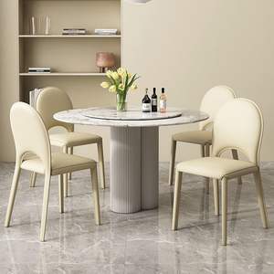 Chaise de salle à manger en cuir noir, design moderne, pour salon et salle à manger - Product Image 3