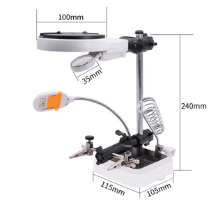 Loupe de bureau de soudure de <span class=keywords><strong>fer</strong></span> <span class=keywords><strong>à</strong></span> <span class=keywords><strong>souder</strong></span> <span class=keywords><strong>électrique</strong></span> d'illumination de 6 LED pour le métier de passe-temps d'électronique de soudure - Product Image 4