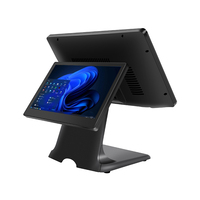 Nuevo PC Todo en Uno POS con Pantalla Táctil Dual de 15.6 Pulgadas y Pantalla LCD para Uso Comercial, Almacenamiento SSD, 2 GB de Memoria de Video, 8 GB de RAM, CPU N100