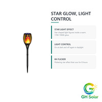 Lampe solaire torche étoile 96 LED 28LM blanc chaud pour décoration de jardin, allée et villa