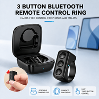 Mini Control Remoto para Selfies con Anillo, Estuche de Carga, Obturador Inalámbrico para Cámara, Control de Música y Desplazador de Video TikTok para iOS y Android