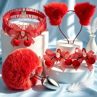Nouvel ensemble de cosplay Ninghao sur le thème de Noël : serre-tête en peluche avec oreilles de chat, queue moelleuse, collier ras-du-cou en dentelle avec fermoir métallique – Jouets pour adultes