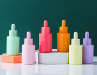 Botol Penetes Kaca Mini Warna-warni Kemasan Kosmetik Kosong dengan Lapisan Frost/Decal/Matte untuk Sampel Perawatan Kulit Perjalanan
