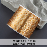 Accessoires de bijouterie M997, conformes à la norme REACH, sans nickel, fil de cuivre, plaqué or 18 carats, ne se décolore jamais, un rouleau/lot