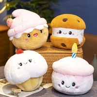 Ensemble de coussins en peluche alimentaires : Dessert, Gâteau, Cupcake, Pain, Visage Mignon, Coussin Doux Rembourré, OEM ODM Personnalisé, Vente en Gros