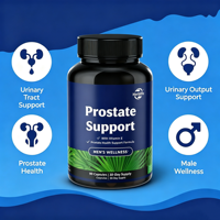 Capsules de suppléments à base de plantes pour la prostate, marque privée, avec extrait de palmier nain et de curcuma pour le soutien des voies urinaires masculines
