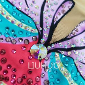 Juego de natación <span class=keywords><strong>sincronizada</strong></span> para niñas Rojas Medias de gimnasia atlética de cristal con ropa de rendimiento para <span class=keywords><strong>entrenamiento</strong></span> - Product Image 3