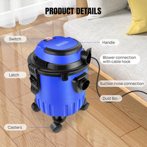 Factory Wholesale <b>Handheld</b> 15L Plastic Canister <b>Vacuum</b> Cleaner for Home and Hotel Deep Floor Carpet Furniture Cleaning - Product Image 3