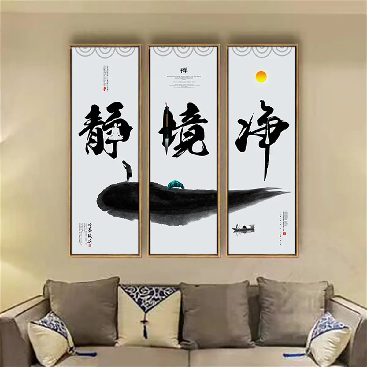 Boeddhistische Stemming Kalligrafie Canvas Kunst Poster Foto Muur Home Decor Olieverf Op Canvas Posters Print Art Foto