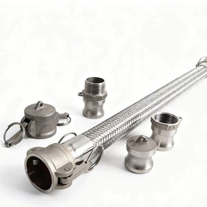 Шланг из нержавеющей стали 304, металлический, с двойным внутренним резьбовым соединением, быстроразъемный, гофрированный, промышленный, специальный, в металлической оплетке - Product Image 1