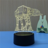 Lampe de bureau pour salle de jeux Décoration personnalisée Photo créative RVB 7 couleurs Base LED Illusion 3D Anime Acrylique Veilleuse 3D