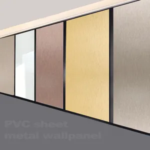 Decorazione d'interni 3d stampa parete di plastica in metallo pvc pannelli per il bagno