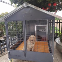 Cage pour animaux de compagnie en métal sur mesure, résistante aux intempéries, design robuste, pour usage domestique et extérieur, sans rouille, abri extérieur, villa pour animaux de compagnie haut de gamme