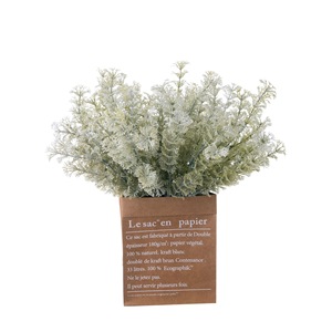 CallaFloral Ramo de Hierbas y Céspedes Artificiales Blanco Verde PVC Decoración Interior para el Hogar Estilo Nórdico - Product Image 5