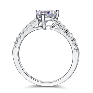 Baifu Jewelry anello di fidanzamento in oro 18 carati DEF VVS solitaire 1CT cuore moissanite - Product Image 3