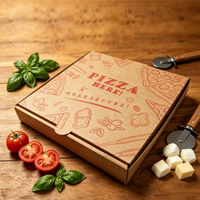 Boîtes à pizza rectangulaires en carton ondulé réutilisables, impression offset pour la livraison de restaurants, emballage alimentaire personnalisé avec logo