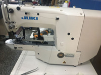 Machine à coudre industrielle d'occasion JUKI LK-1903BN japonaise, système de couture de boutons à point noué haute vitesse contrôlé par ordinateur