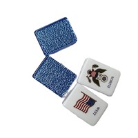 Jeu de Mahjong 4 Joueurs en Tissu Acrylique Fil Doré Bleu, Emballage Boîte Carton, Vente en Gros, Tuiles de Mahjong Style Américain les Plus Vendues