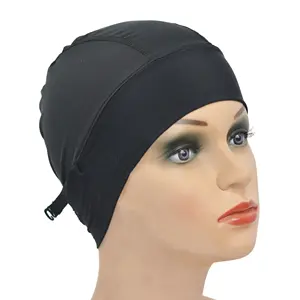 Bonnet de perruque noir en gros, réglable, bandeau de maintien pour perruque, outil d'<span class=keywords><strong>extension</strong></span> de <span class=keywords><strong>cheveux</strong></span>, sangle à <span class=keywords><strong>enfiler</strong></span>, circonférence 45-52 cm, usage commercial - Product Image 2