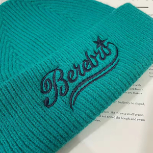 Wholesale High Quality Embroidery Colorful Winter Warm Unisex Knitted Wool <b>Hat</b> Custom Logo Streetwear Fashion <b>Hat</b> - Product Image 5
