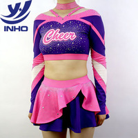 Tenue de cheerleading sur mesure, imprimée par sublimation, ensembles complets, extensible, séchage rapide, pour spectacle de danse