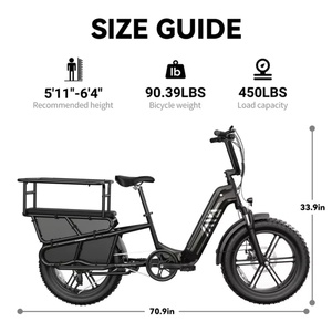 Vélo cargo électrique léger sans balais pour la ville Saibaike K008 avec moteur de moyeu arrière, batterie au lithium, <span class=keywords><strong>porte</strong></span>-bagages arrière large, charge 150 kg, UE - Product Image 2