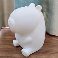 Meilleure vente enfants résine tirelire dessin animé fluide ours mignon Capybara blanc embryon bricolage fluide verser saint valentin jouets