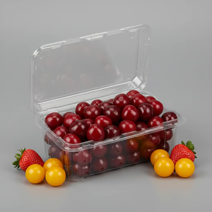 Envase de Plástico Rectangular Desechable al por Mayor de 400g para Fresas, Contenedor de PET Tipo Concha con Orificios de Ventilación para Frutas - Product Image 5