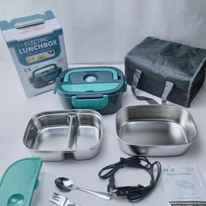 Lonchera Eléctrica con Calefacción, 1.5L, Recipiente Interior de Acero Inoxidable 304, Calentamiento sin Agua, Enchufe Universal, Doble Uso para Auto y Hogar - Product Image 1