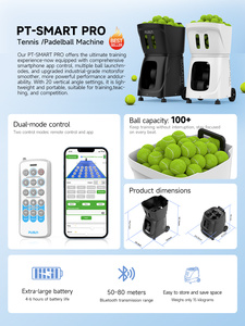 Machine à balles <span class=keywords><strong>de</strong></span> tennis Pusun améliorée avec contrôle intelligent par application, équipement d'entraînement à lancement automatique pour l'auto-entraînement, machine <span class=keywords><strong>de</strong></span> tir - Product Image 2
