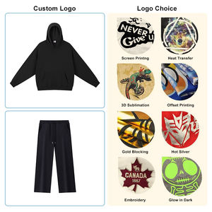 Sweat à capuche surdimensionné à double fermeture éclair, en coton 100% américain rétro, de haute qualité, 480g, crocheté, écologique - Product Image 2