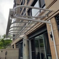 Auvent rétractable moderne en alliage d'aluminium et polycarbonate pour terrasse, maisonnette, caravane, extérieur et patio