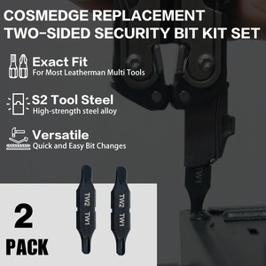 Kit de 2 embouts de sécurité avec tournevis <span class=keywords><strong>Triwing</strong></span> - embouts TW1/TW2, embouts de tournevis plats à double extrémité de remplacement, acier S2 - Product Image 2