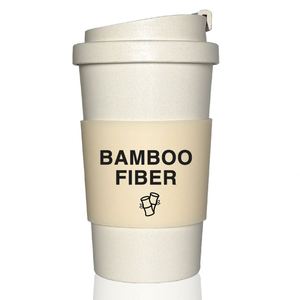 Customized <b>12Oz</b> Reusable Gift With Buckle Lid Bamboor <b>Coffee</b> <b>Cup</b> Mugs Round Bottom Plastic <b>Cups</b> Dishwasher Safe - Product Image 3