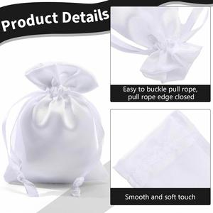 Wholesale Candy Jewelry <b>Dice</b> Collection Wedding Gift Baby Shower Decoration White Satin Drawstring <b>Bags</b> - Product Image 3