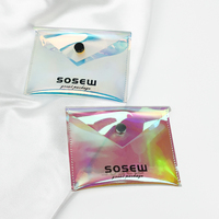 SoSew taille personnalisée bracelet boucles d'oreilles emballage cadeau bouton pression sac holographique bijoux laser transparent pvc pochette