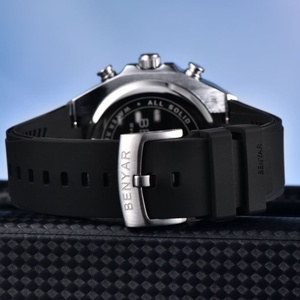 Montre sport de luxe pour homme BENYAR 5215, quartz, étanche, chronographe, acier inoxydable, multifonctionnelle, design complexe, coffret cadeau - Product Image 6