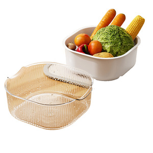 Oval Draining Rack L <b>Stackable</b> Kitchen Vegetable Fruit Washing Storage <b>Basket</b> - Product Image 5