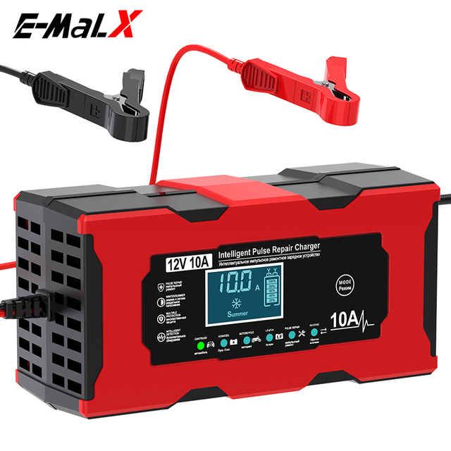12V 10A Auto Recharge for Lifepo4 Gel AGM and Pulse Repair Battery Charger Car