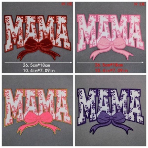 Expédition immédiate, vente en gros, patchs en chenille 3D à repasser pour la fête des mères, avec matériau en feutre, bordure scintillante, pour les vêtements des enseignants et des mamans - Product Image 6