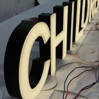 Enseigne à lettres lumineuses frontales personnalisées, logo 3D éclairé par LED en acier inoxydable, enseigne publicitaire extérieure pour magasin, enseigne électronique