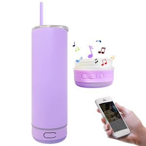 Custom Logo 25 Packs Matt Macaron Blank Sublimation 20Oz <b>Music</b> Speaker Tumbler With Lids Uv Dtf Wraps for Laser Engrave - Product Image 4
