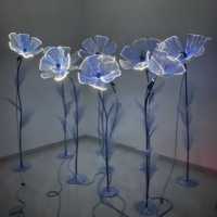 Installation sur scène Décor de restaurant Fleurs artificielles extérieures lumineuses Fleurs mécaniques décoratives lumineuses