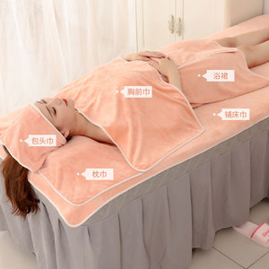 Serviettes de salon de beauté en microfibre 400g, ensemble de serviettes pour spa capillaire avec logo personnalisé et fixation velcro pour usage en salon - Product Image 1
