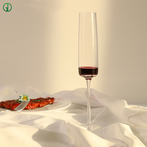 高級ウェディングロングステムシャンパングラスカラークリアホウケイ酸ガラス昇華手吹きクリスタルシャンパンガラスカップ - Product Image 5