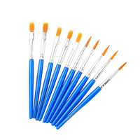 Juego de Pinceles de Pintura Acrílica, Óleo y Acuarela BECOL, con Mango de Plástico y Cabeza Plana de Nailon, para Dibujo Artístico Infantil, Venta al Por Mayor