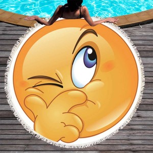 De moda de microfibra logotipo personalizado 150cm arena <span class=keywords><strong>emoji</strong></span>, toalla de playa - Product Image 5
