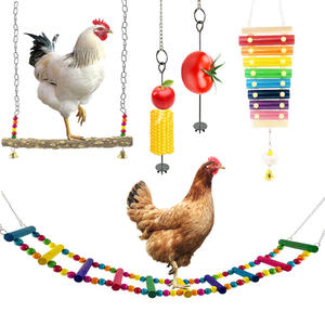 Kingtale Pet Pollo Juguete Loro Pájaro Juguete Forrajeo Juego Escalera Columpio Vegetales Y Frutas Tenedor Combinación Juego de 5 piezas - Product Image 4